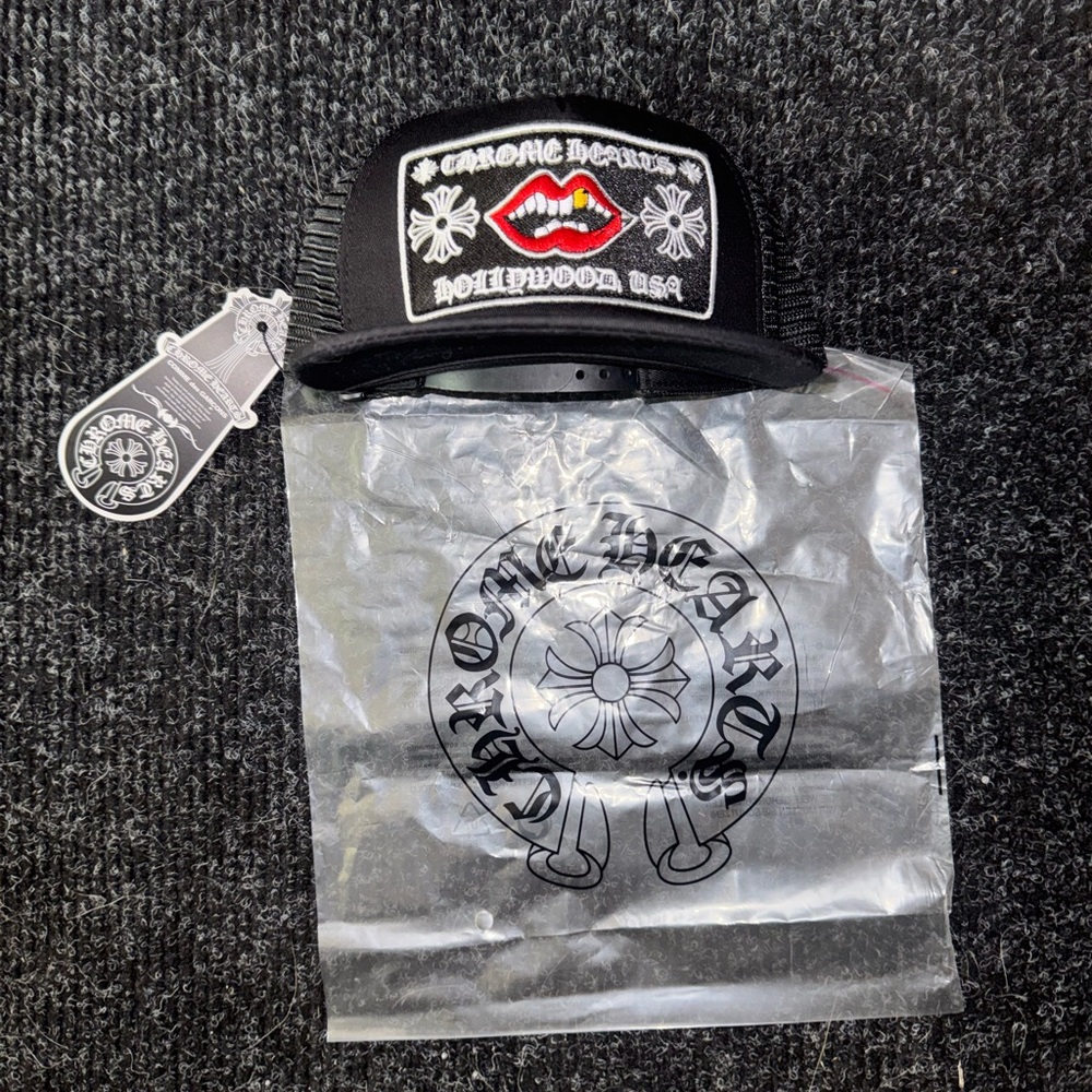 Chrome Hearts Black and Red Embroidered Cap